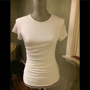 ZAO Off white short sleeve top sz M EUC
